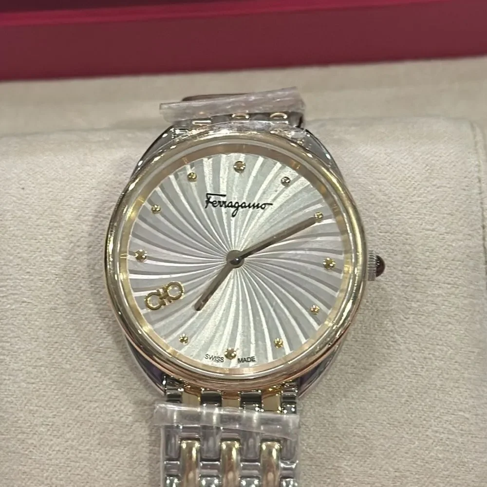 ✨ Salvatore Ferragamo Two-Tone Watch - 34mm - New with Tags, Comes in Box